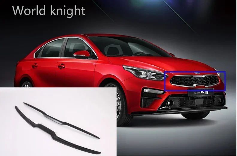 

For Kia K3 Cerato Vivro 2019 2020 Car Accessories Carbon Fiber Style Front Center Mesh Grille Grill Cover Radiator Strip Trim