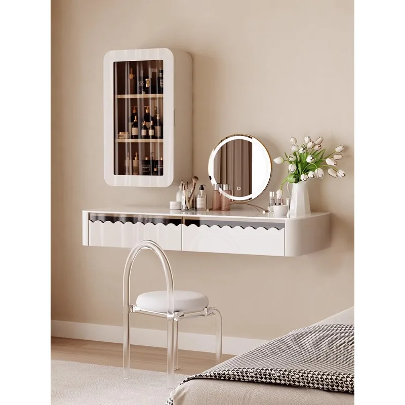 Suspended dressing table, desk, computer desk, integrated bedroom, modern, minimalist, high-end small unit storage, small makeup