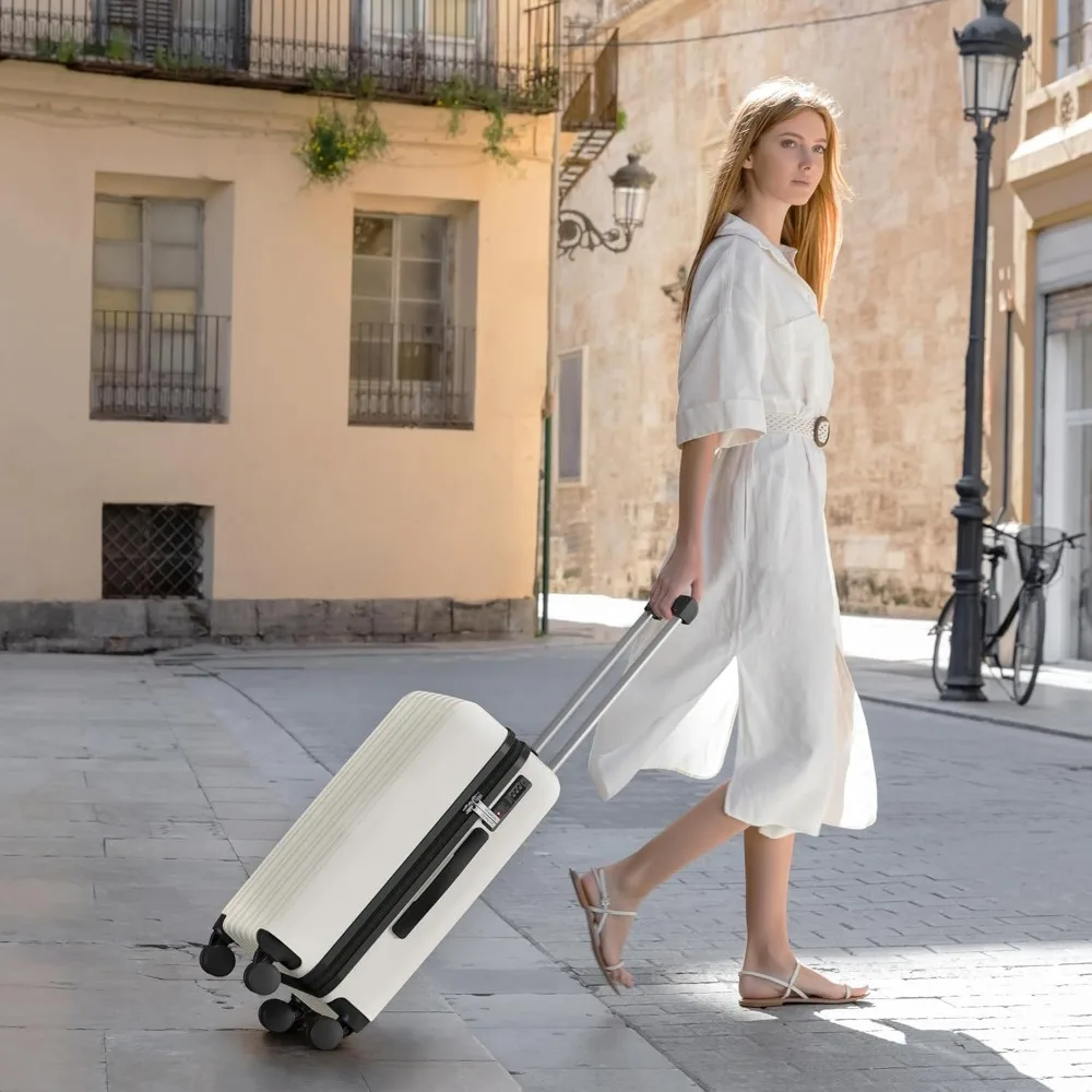 مجموعة أمتعة Showko مكونة من 3 قطع: أمتعة متينة وقابلة للتوسيع بنسبة 100% مع قفل TSA وعجلات دوارة مزدوجة - 20 و24 مقاسًا