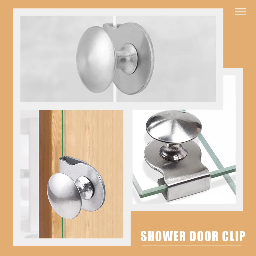 

2 Pcs Clamp Glass Handle Door Handles Barn Shower Cabinet Pull Cabinets Kitchen
