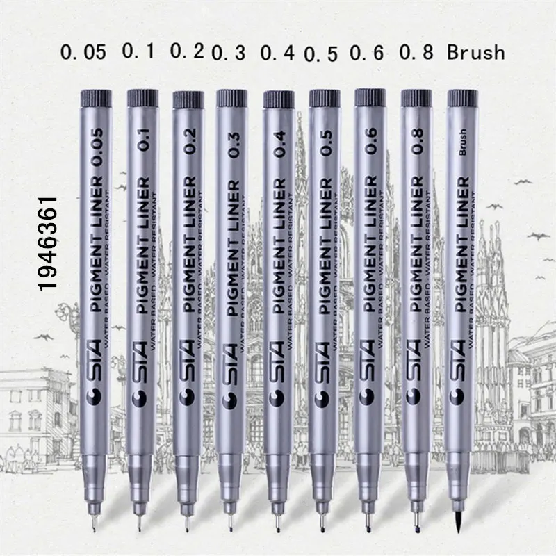 Waterproof Art Markers Brush Pen Painting Line Drawing Needle Pen Ink Pens Black Fine Sketch Office Student School Art Supplies