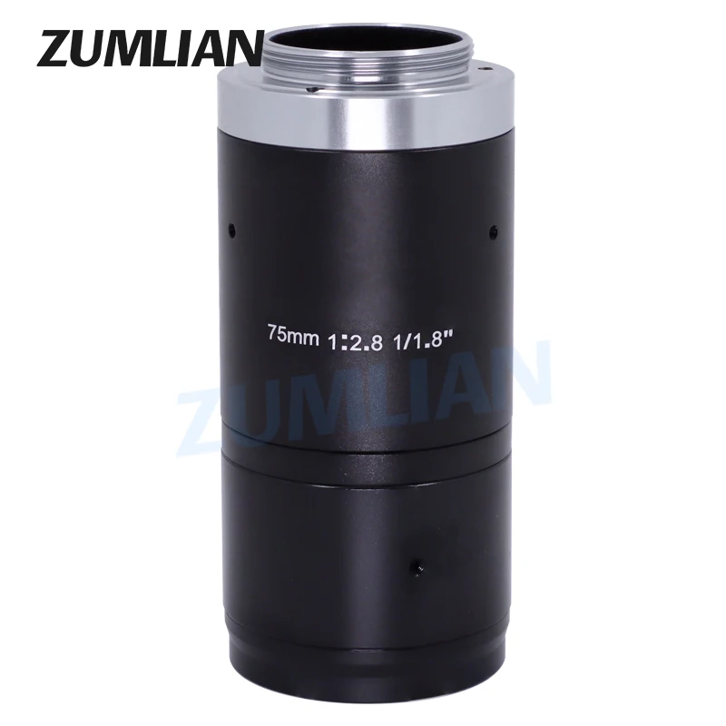 Compacte Hd Cctv Lens 5.0MP C-Mount 75Mm Lens Manual Iris Machine Vision Lens 1/1.8 "F2.8, Handmatige Focus Industriële Camera Lens Fa