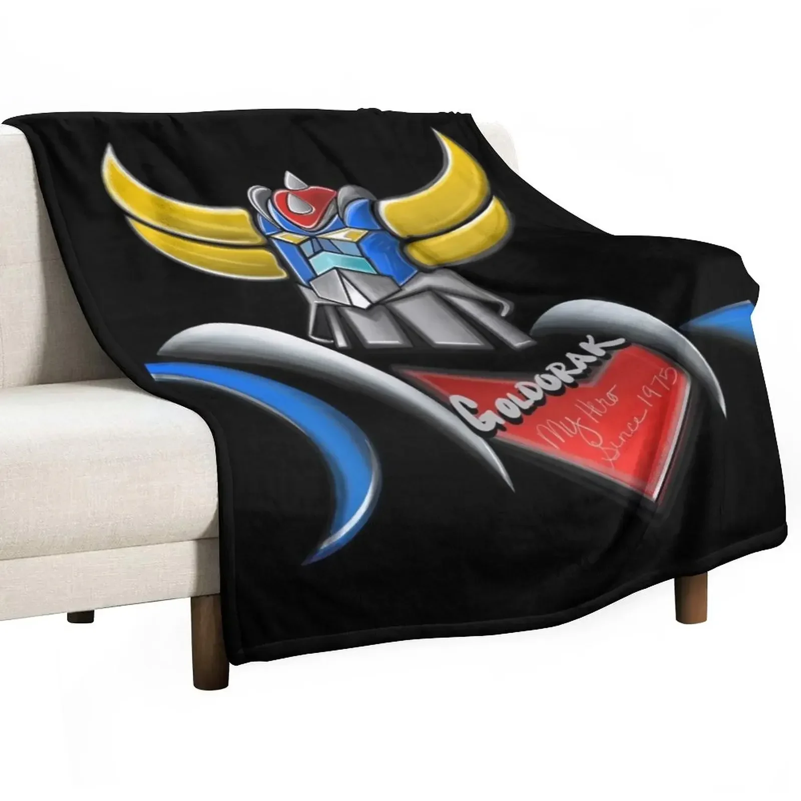 Goldorak, Grendizer, Vintage Goldorak Throw Blanket Flannels Sofa Quilt Blankets