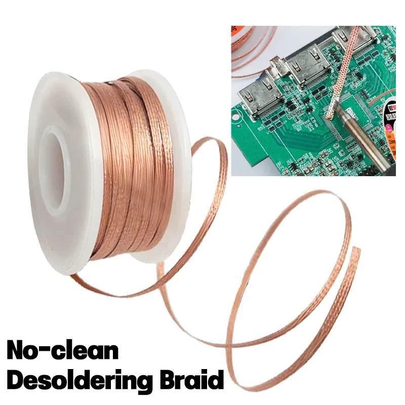 1-4mm Desoldering Mesh Braid Tape PCB Circuit Board Repair Tool Removing Wire Soldering Wick Tin Lead Cord Flux for Soldering