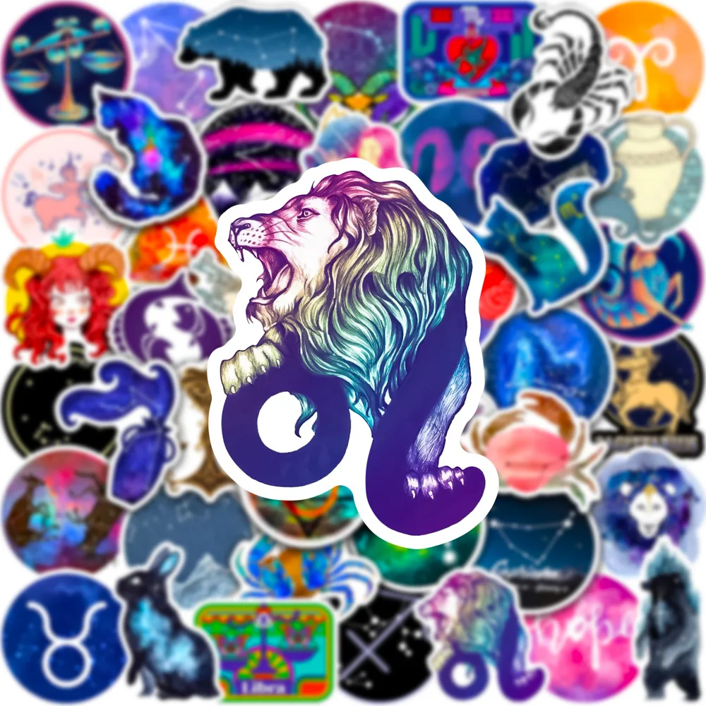 10/30/50PCS The Twelve Zodiac Signs Graffiti Stickers Creative Cartoon Decal Notebook Phone Guitar Skateboard Waterproof Sticker