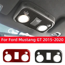 Marco decorativo de fibra de carbono para Interior de coche, Panel de luz de lectura, pegatina, cubierta embellecedora, para Ford Mustang GT 2015-2021