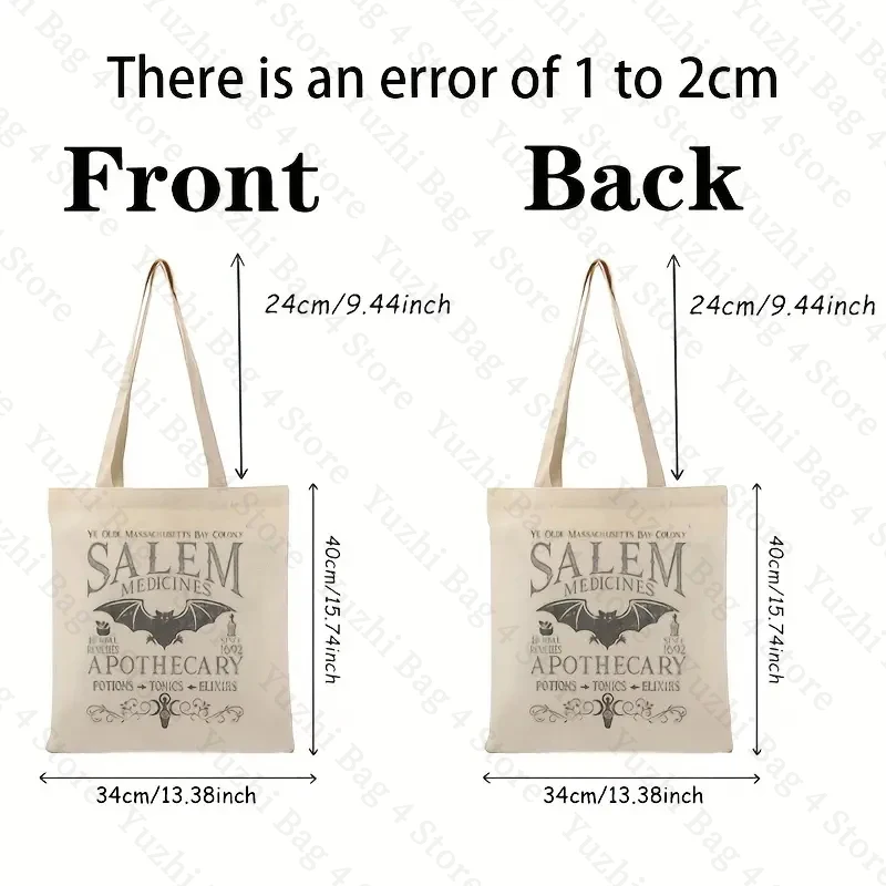 Salem Medicine Apothecary Pattern Tote Bags Best Gift for Who Love Fourth Wing Women Men Shopping Bag for Novel Lover