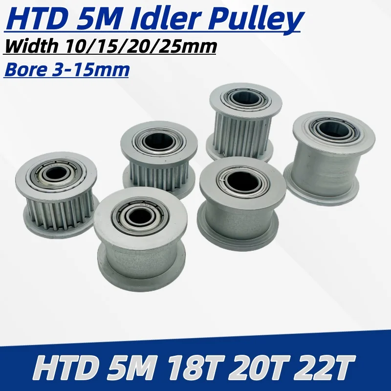 HTD 5M 5GT Timing Pulley 18T 20T 22T Idler Bore 3-15mm Width 10/15/20/25mm Belt HTD Synchronous Pulley