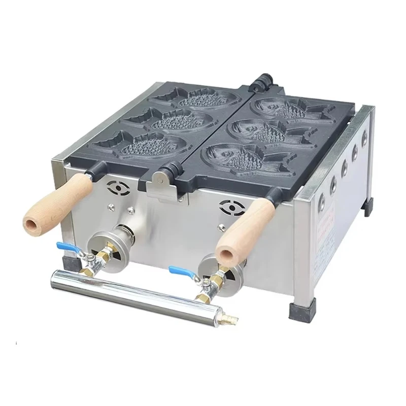 Fish Waffle Maker Ice Cream Taiyaki Machine Fish Shaped Cake Maker with Non-stick Pan Stainless Steel Waffle Machine