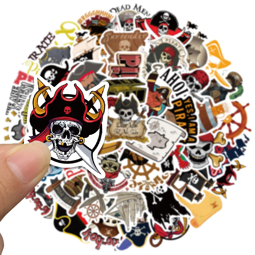 50PCS Pirates Movie Graffiti Stickers DIY Laptop Phone Guitar Helmet Bike Car Sticker Decals Toy