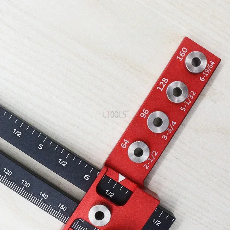 Handle Punching Locator Drill Guide Punch Locator Template Ruler Adjustable Cabinet Door Woodworking T-shaped Punchs Positioning