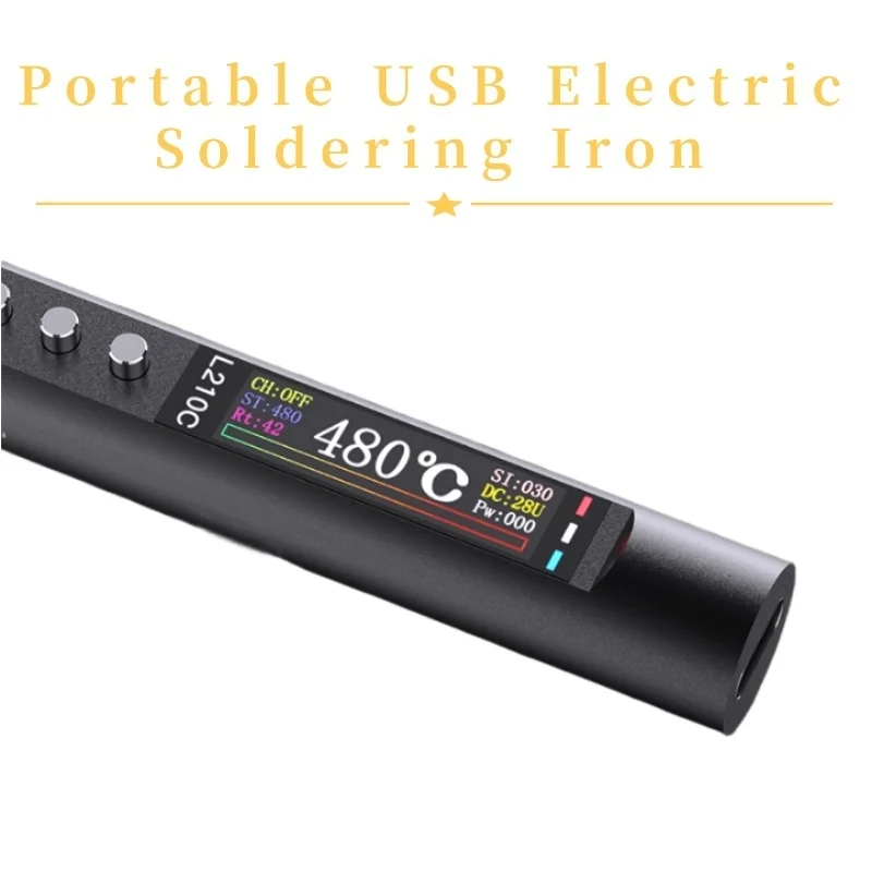 

SK-210 100W USB Electric Soldering Iron Kit Set LED Temperature Adjustable 2S Fast Heating Welding Tool Soldering Tips Rework