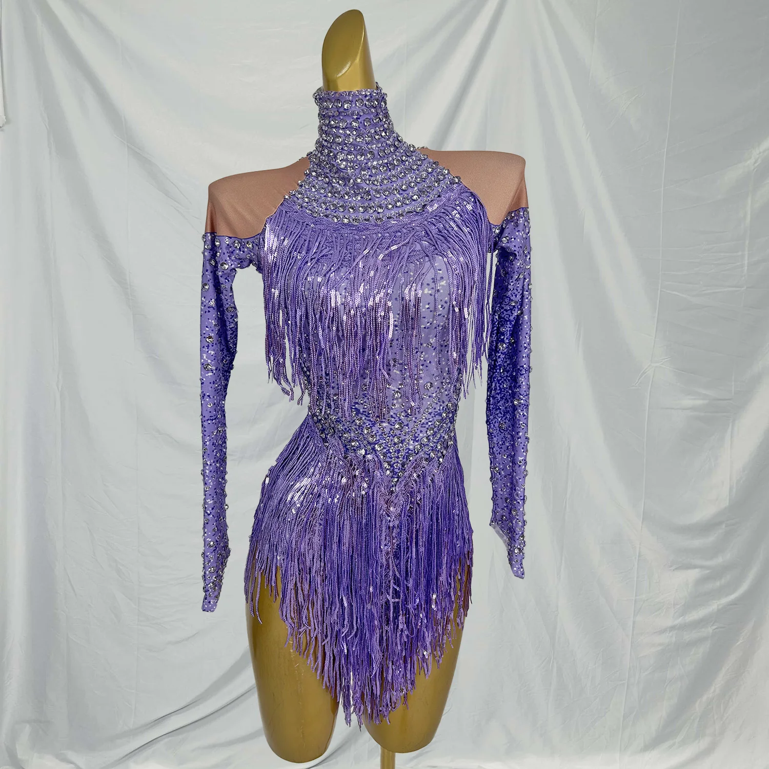 

Latiao Sexy Sparkly Sequins Rhinestones Tassels Bodysuit Bar Women Nightclub Performance Costume Evening Party Stage Wear
