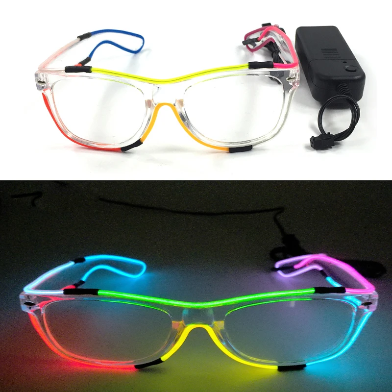 Modische Leuchtende Dekorative Brillen Neon-Licht-Dekoration LED-Sonnenbrille für Nachtclub DJ Tanz Musik Rave Kostüm Nacht