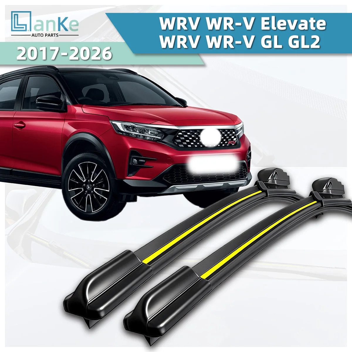 

Lanke Wiper Fit For Honda WRV WR-V Elevate/ WRV WR-V GL GL2 (2017-2026) Natural Rubber Strip Boneless Silent Car Front Wiper