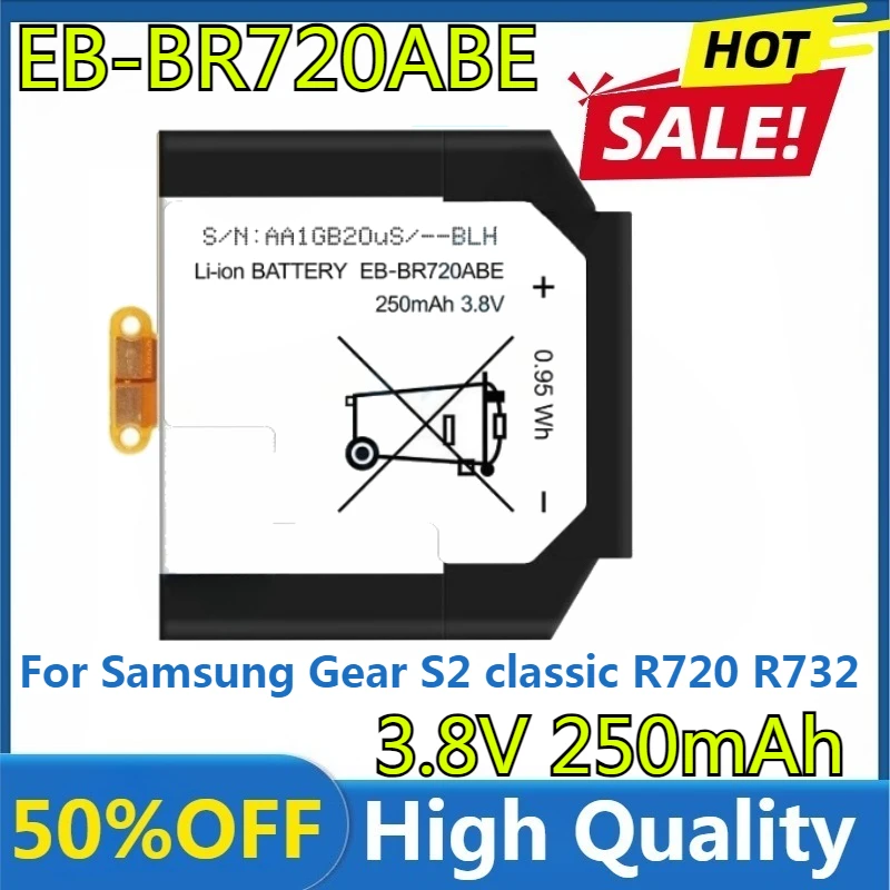 

New High quality replaceable 250mAh EB-BR720ABE Battery for Samsung Gear S2 classic R720 R732 Smart Watch Battery
