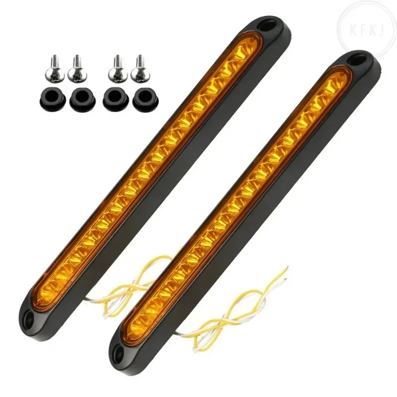 4PC 12V-24V 15 LED Universal LED Tail Rear Lamp Bar Strip for Trailer Truck Lorry Pickup Turn Stop Brake Lights