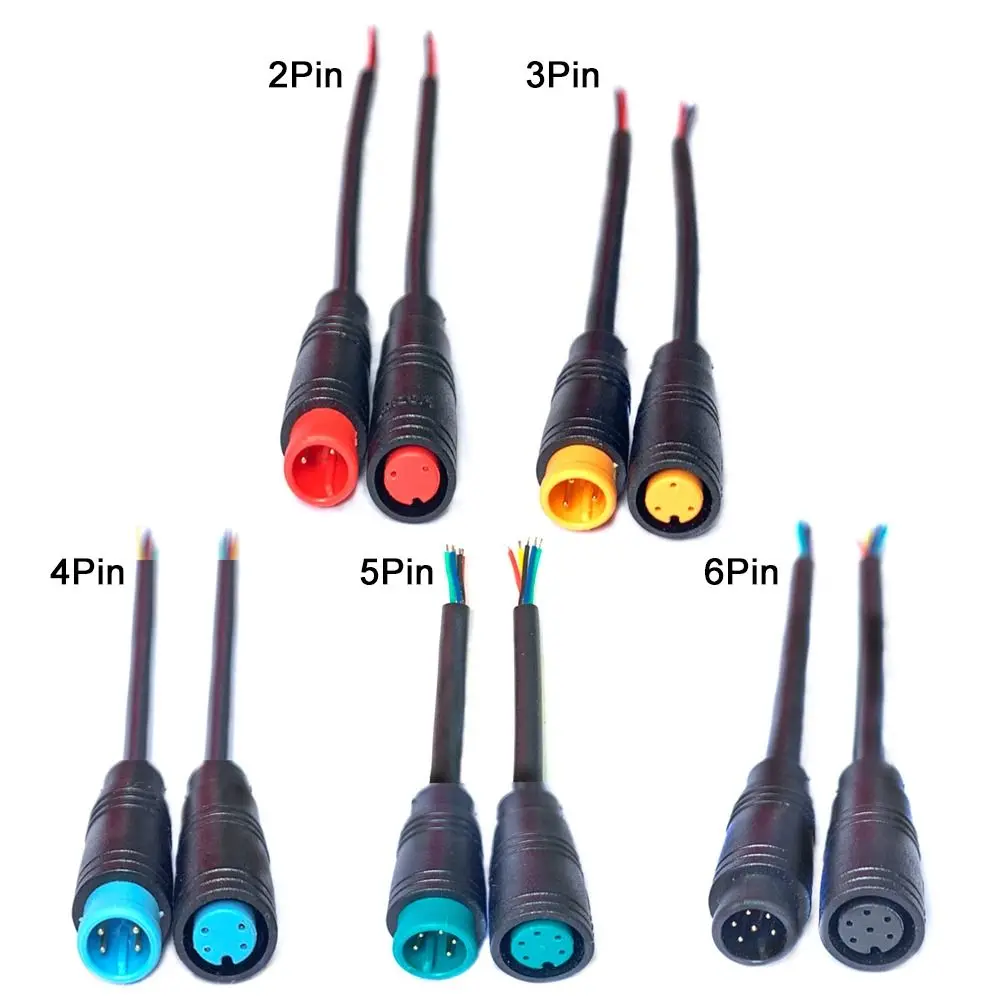 Black For Ebike Bafang Ebike Accessories 2/3/4/5/6Pin Cable Display Pin Base Connector Waterproof Connector