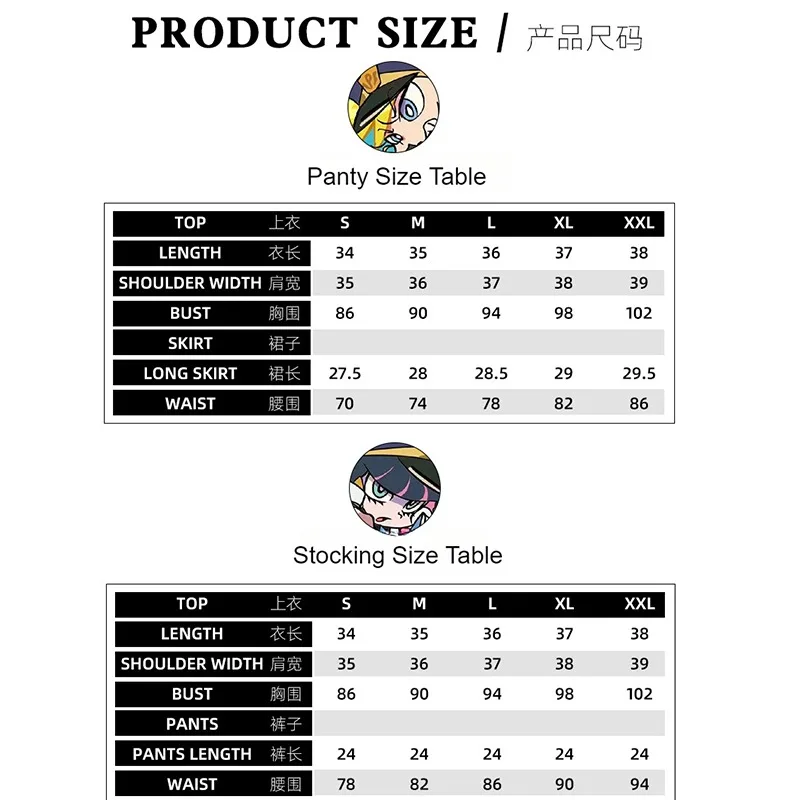 Anime Panty & Stocking con reggicalze Costume cosplay Donna Uniforme della polizia Accessori di abbigliamento Set completo Abiti di carnevale per feste