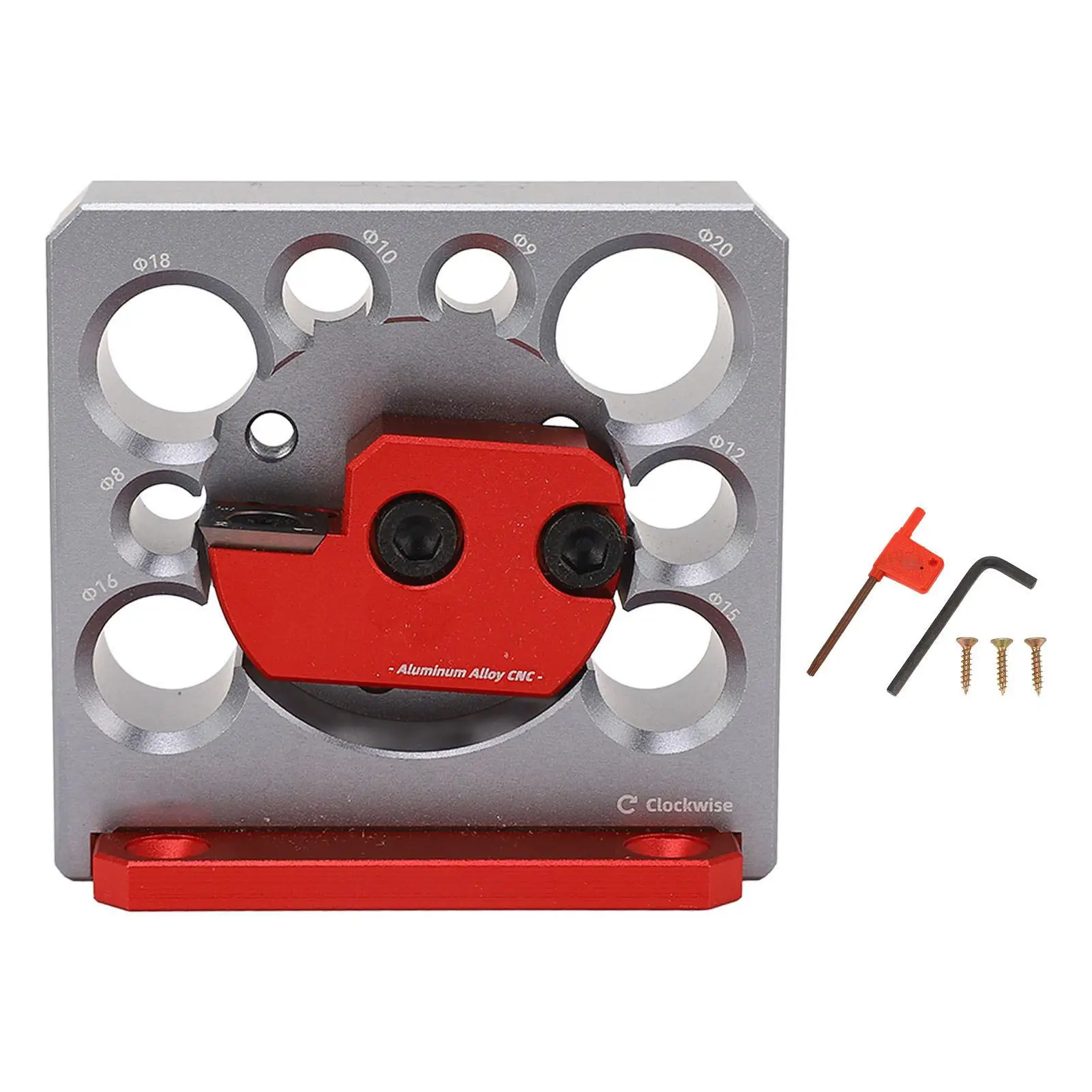 Multifunctional 8 Hole Turning Tool for Wood Dowel Plate - Aluminum Alloy, Standard Sizes 8-20mm for Round Rods