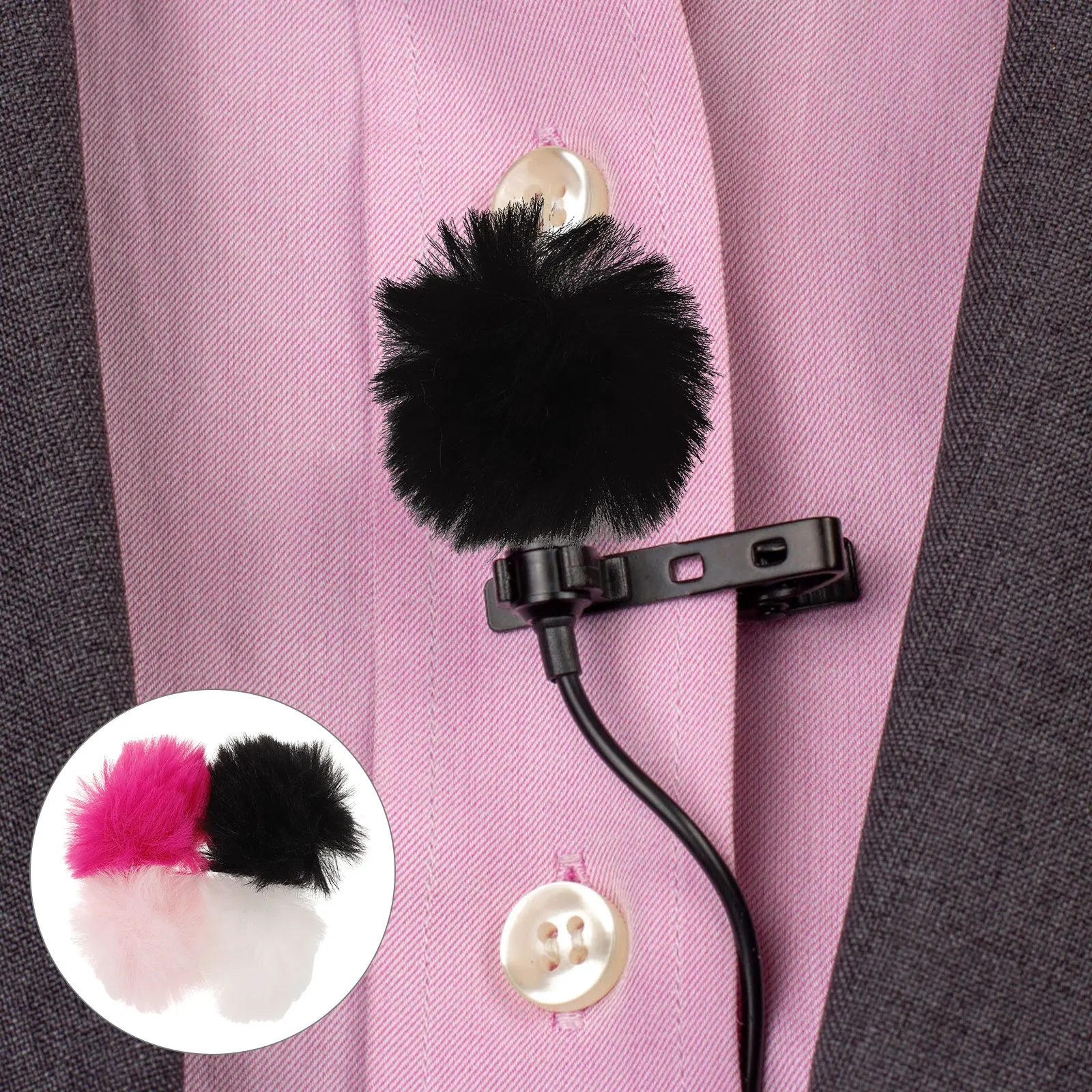 

4 Pcs Microphone Windscreen Covers for Microphones Furry Lapel Cordless Polyester