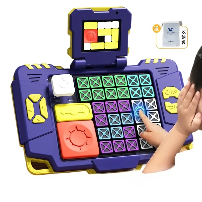 Intelligent Huarong Dao Electronic Puzzle Building Blocks, Educational Toy, Full-Color Liquid Crystal Screen