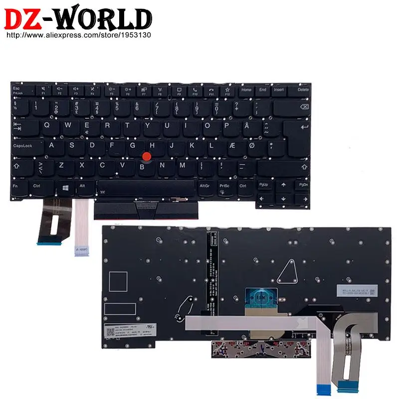 DK Danish Backlit Keyboard for Lenovo Thinkpad T490s T495s T14s Gen1 Laptop SN20R66050 SN20R66122 SN20W19567 SN20W19639