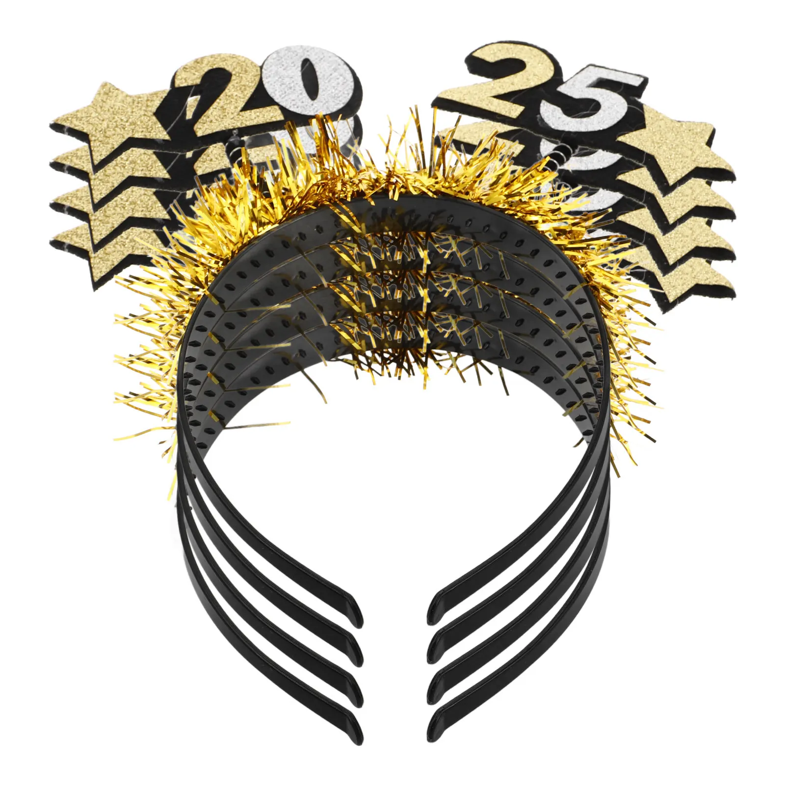 

Набор из 4 новогодних повязок на голову: звезды, блестки, мишура. Праздничные аксессуары для вечеринок, новогодние украшения для женщин.