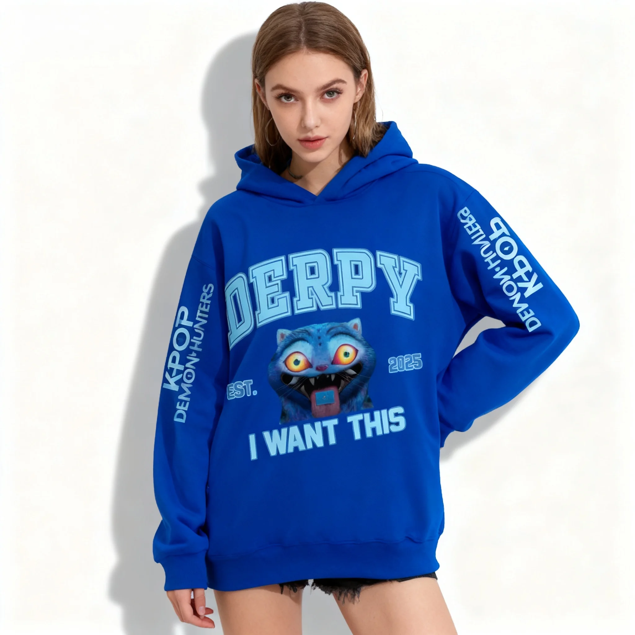 

Осенне-зимняя толстовка на молнии Sweet Cool Witch Hunting Team Tiger, корейская и американская уличная куртка большого размера для женщин и девочек