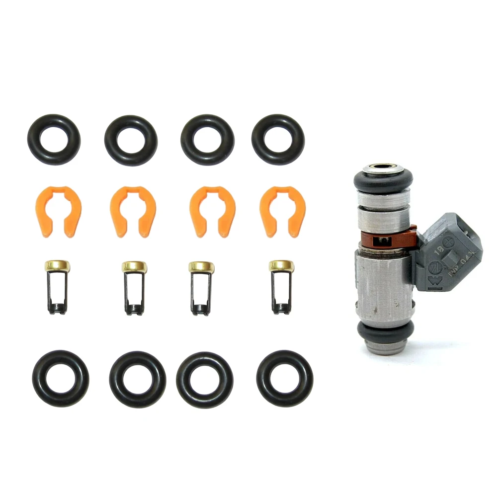 Set of 4 Fuel Injectors Repair kit Seal Oring 214310006900 For Magnetti Marelli Harley Davidson IWP069 IWP 069