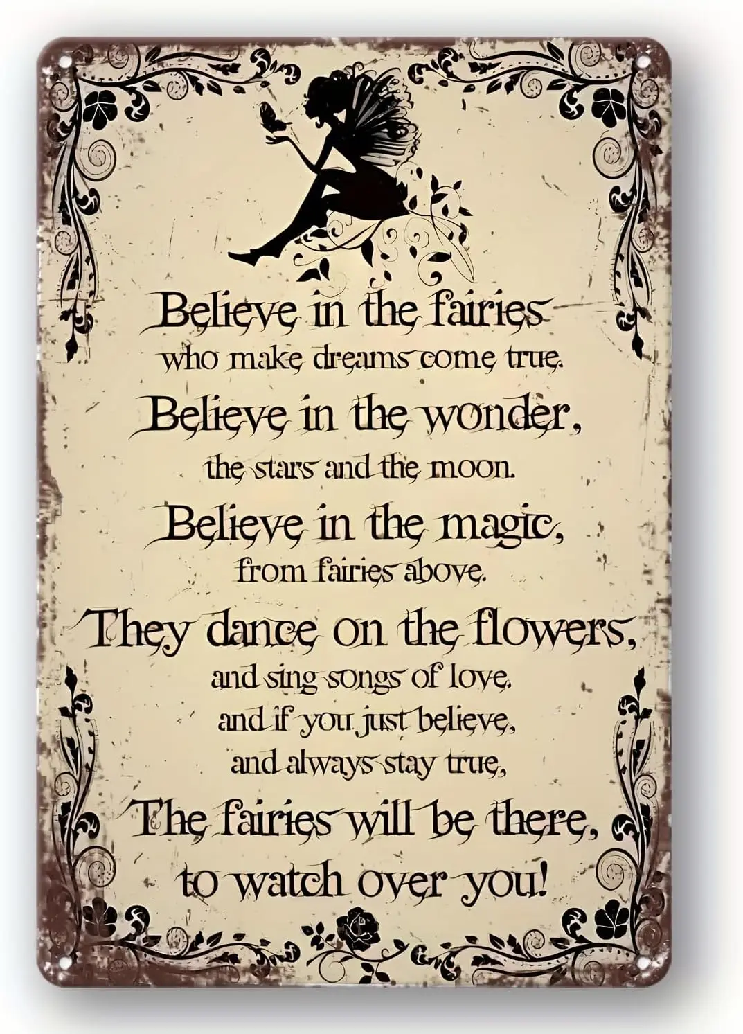 Fairytale Vintage Metal Tin Sign - Durable & Enchanting Decor for Homes, Cafes, Bars - Easy-Hang Wall Art