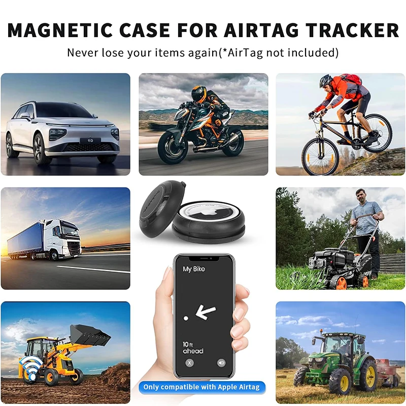 For Airtag Holder Case with Adhesive Sticker for Apple Tag Waterproof Cover Secure Attach for Air Tag for Luggage Car Bike Slim