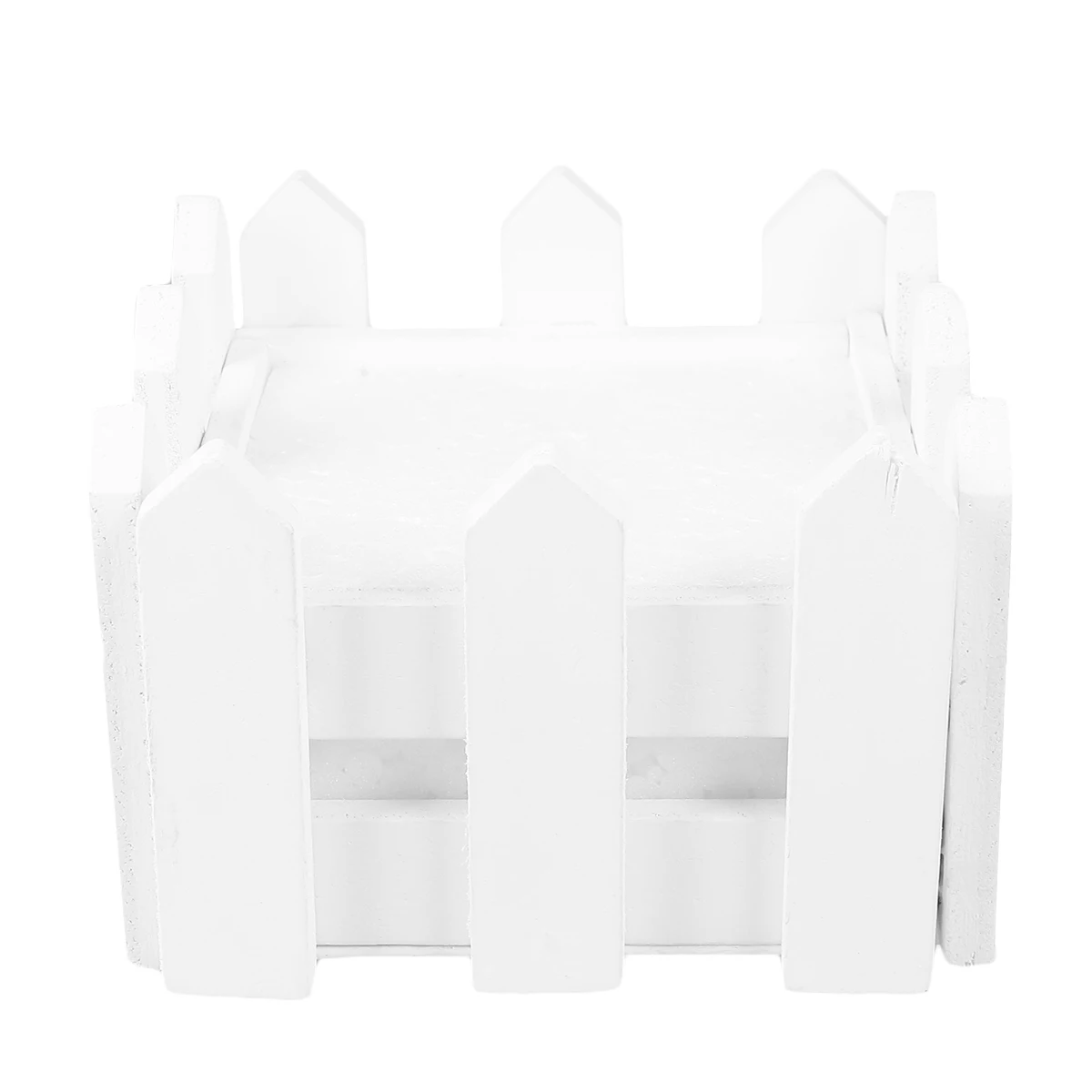 

3 Pcs Artificial Flower Pot Bamboo Style Decorative Plants Creative Wood Fence Design Leakproof Base Car Desk