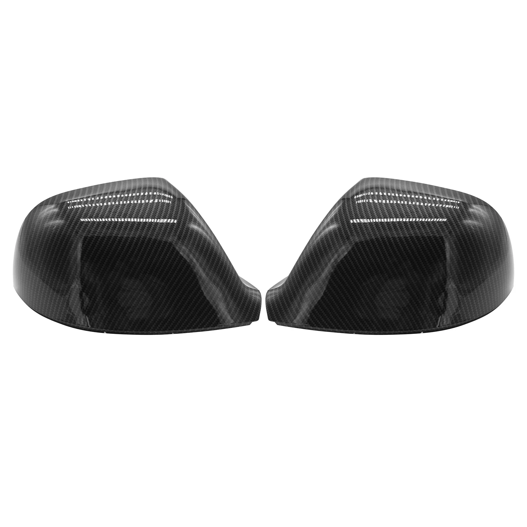 Car Carbon Fiber Rearview Side Glass Mirror Cover Trim Frame Side Mirror Caps Replacement for Transporter T6 2016-2019