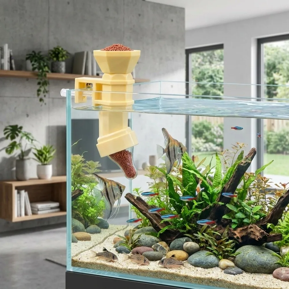 Fixed-point Feeding Pacifier Fish Feeder Anti Drifting Wall Hanging Automatic Feeder Plastic Simulation Fish Shrimp Feeder