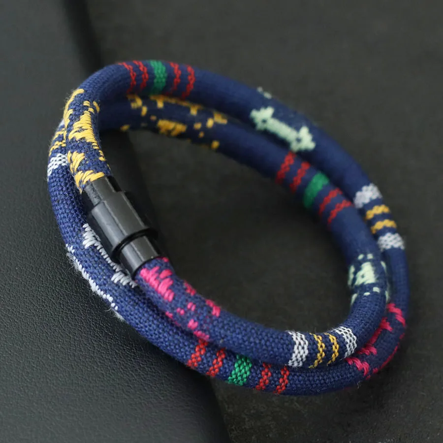 Simple Style Mens Bracelet Ethnic Fabric Thread Braslet Homme Festival Accessories Beach Surfing Nautical Rope Braclet Pulseria