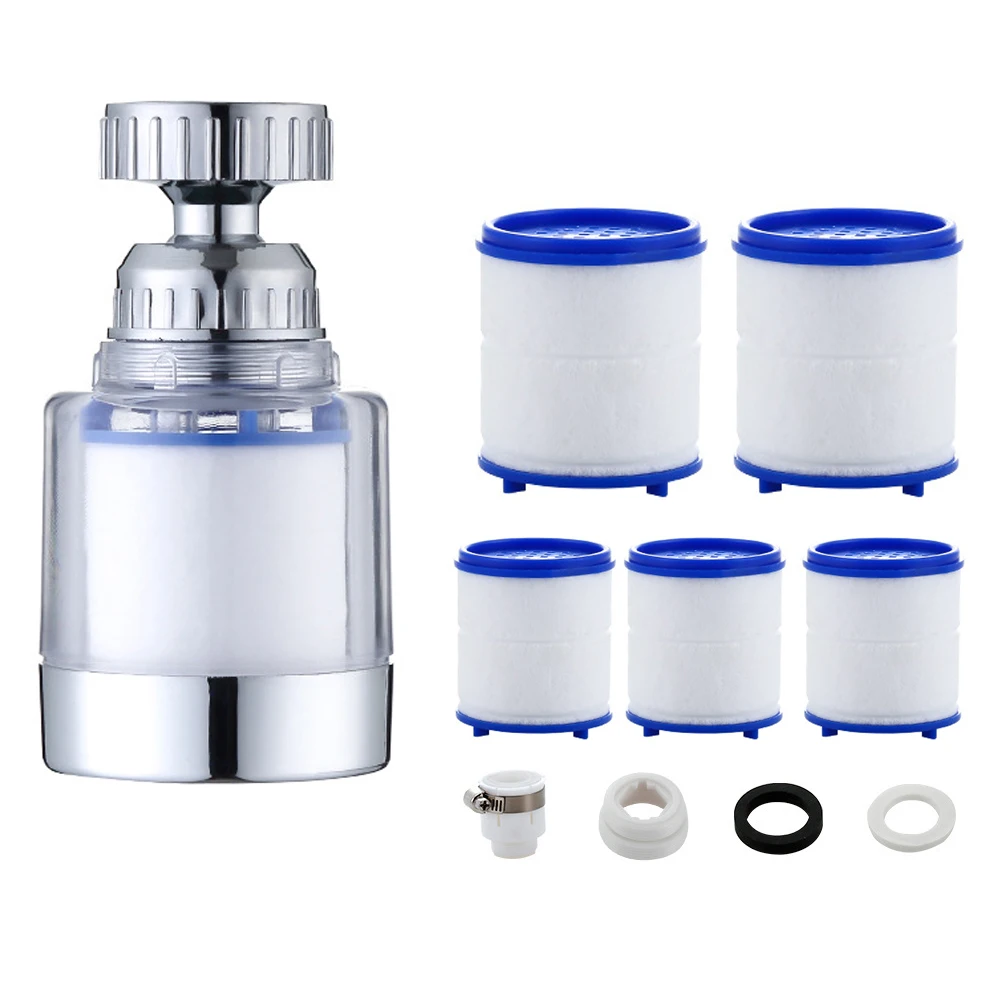 فلتر الصنبور مع عنصر فلتر القطن PP، فلتر مياه 360 درجة، عنصر فلتر قابل للتبديل للحمام المطبخ #6