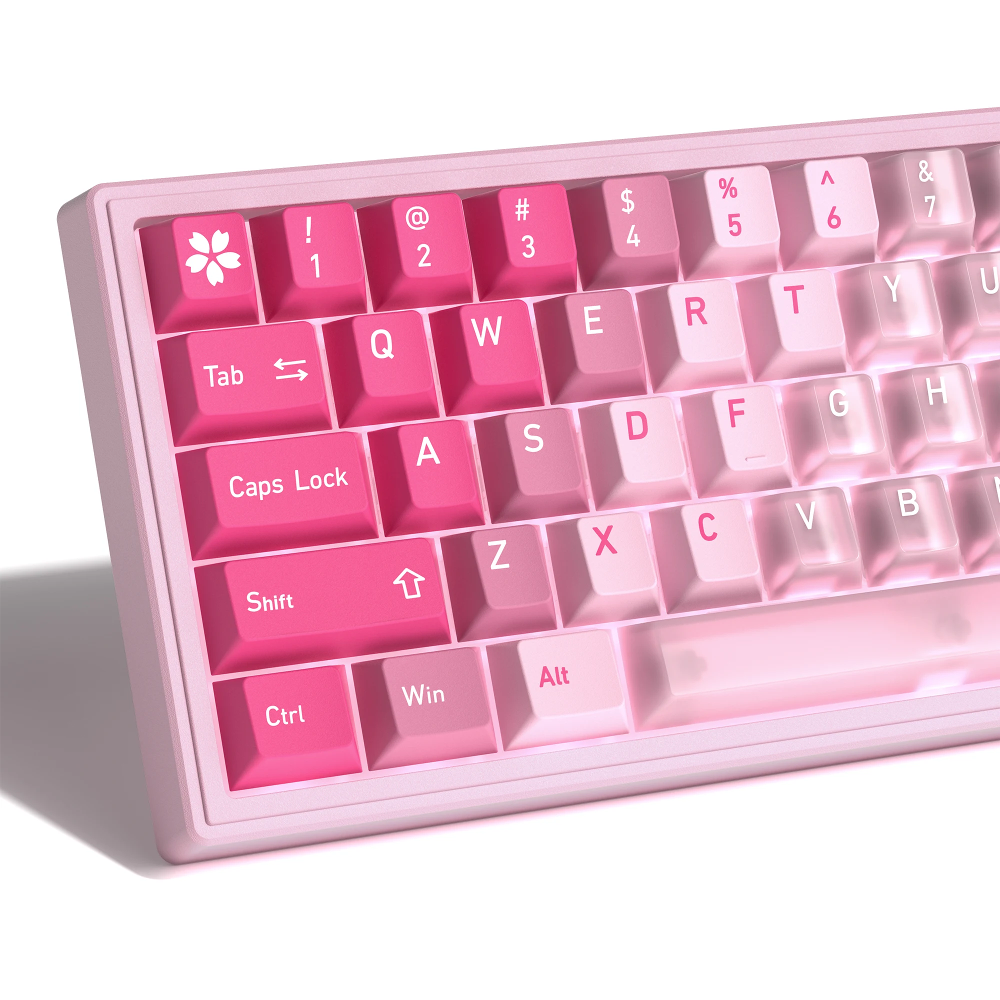 

Cherry Profile PBT + PC розовые градиентные колпачки для клавиш Mx Switch, механическая игровая клавиатура, градиентный фиолетовый RGB колпачок для ключей, 150 клавиш