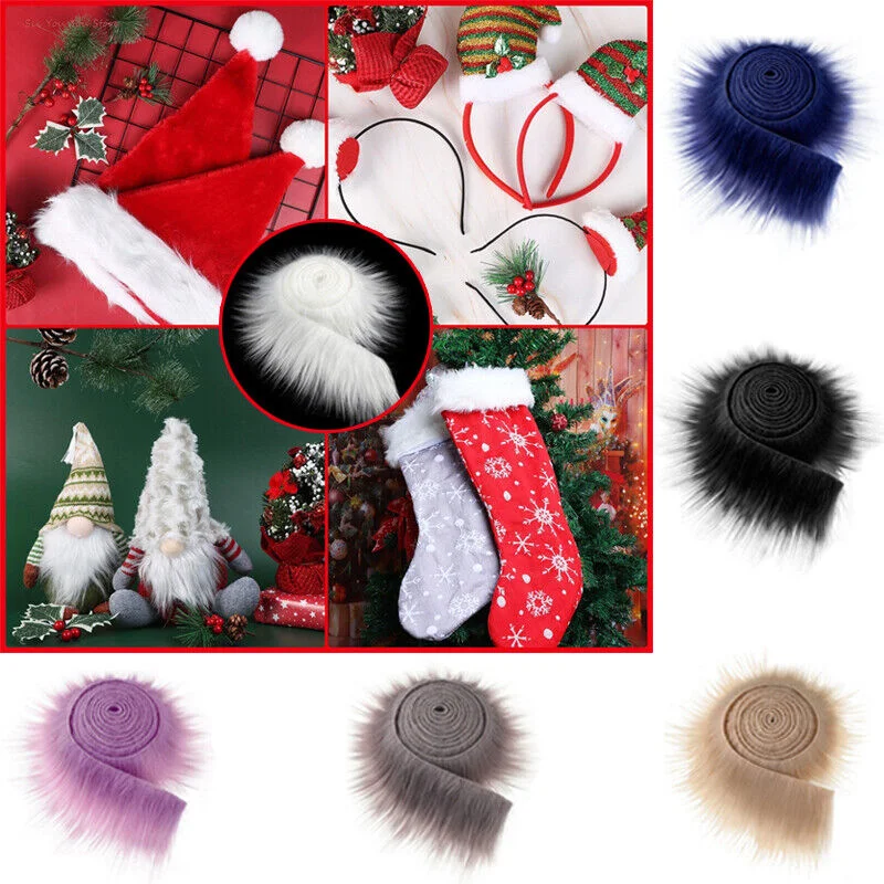 1.5M Faux Fur Fluffy Trim Christmas Garment Materials For Coat Hood Hat DIY Carpet Home Decor Plush Ribbon Clothing Accessories