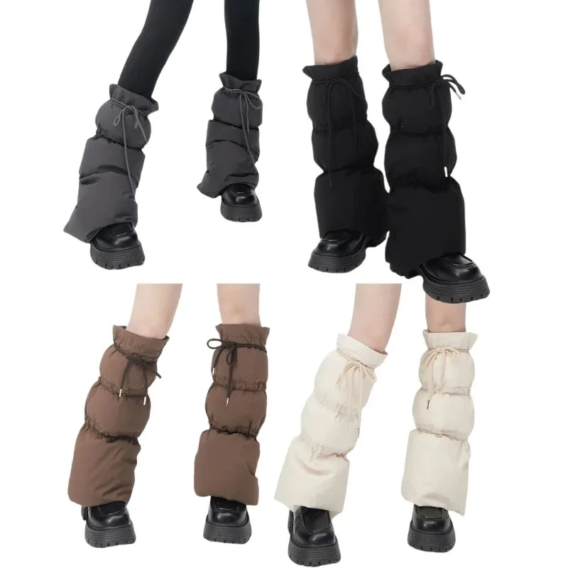Autumn Winter Warm Fashion Women Thick Leg Warmer Lady Girl Puffer Foot Leg Cover Boot Cuffs Socks Sleeves