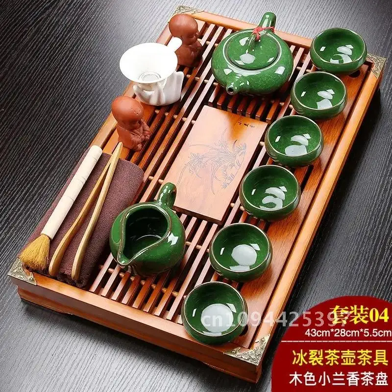 Hot Sale Yixing Ceramic Kung Fu Tea Set Solid Wood Tea Tray Teapot 27-piece Tea Suit Chinese Tea Ceremony