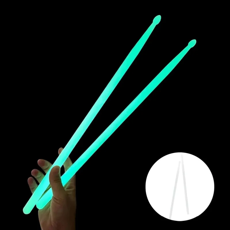 

1 Pair Luminous Drum Stick Jazz Drum Mallets Stage Colorful Plastic Luminous Drumsticks Beginner Drummers Gift Party Supplies