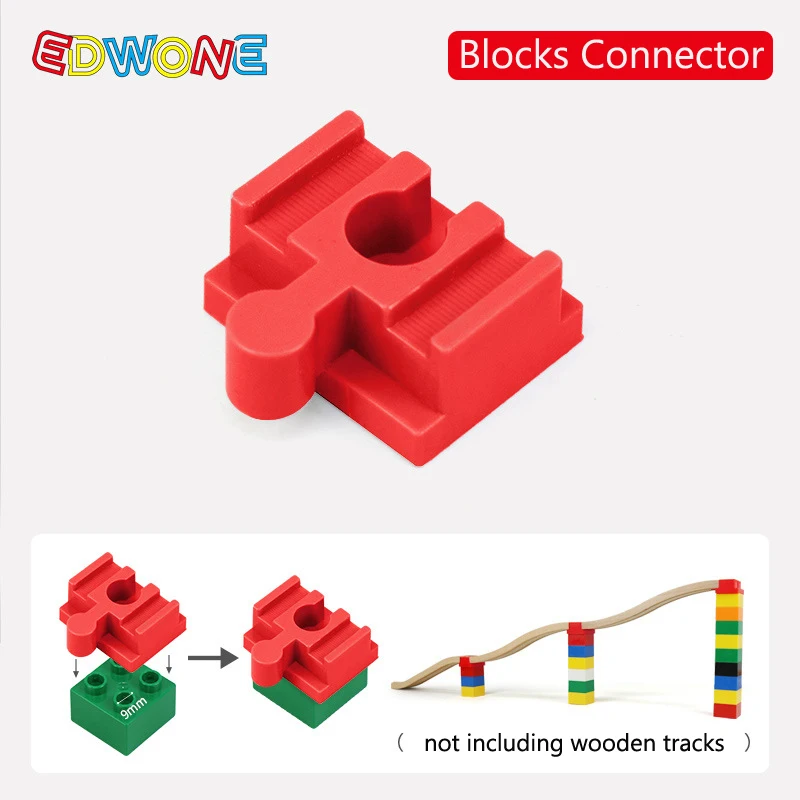 Adaptateur de voie de train en bois, blocs de construction en plastique, connecteurs adaptés à toutes les pistes en bois, jouets pour enfants, 5