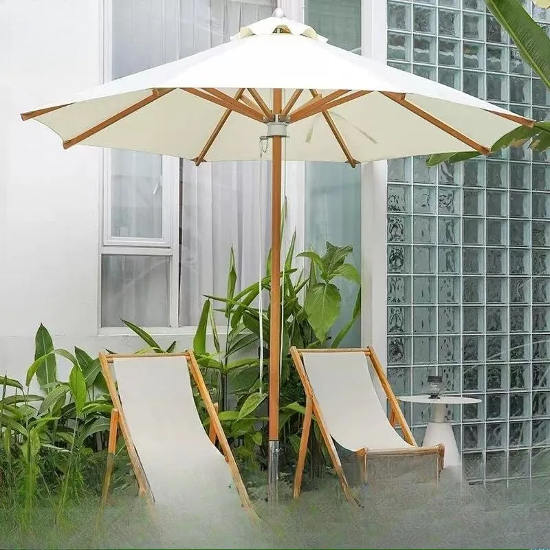 Leisure Central Pillar Umbrella Round Vacation Beach Umbrella Swimming Pool Seaside Sun Umbrella