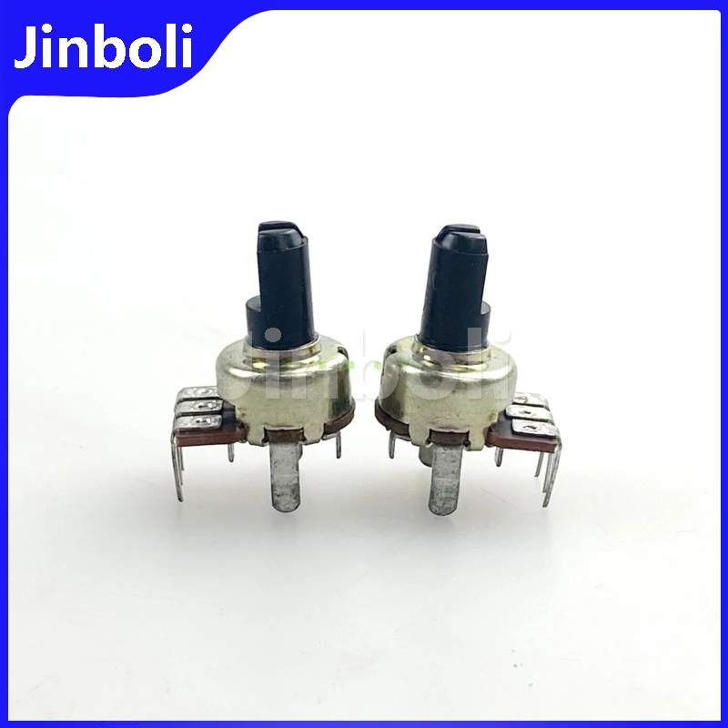 3PCS 12 Type B20K Bent Foot Vertical 3-Pin Single Radio Amplifier Audio Volume Potentiometer D Shaft Length 11mm