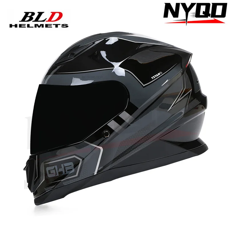 

BLD Motorcycle Helmet Motorcycle Full Helmet Adult 4 Seasons Universal Winter Dot Riding Full Helmet casco moto full face helm