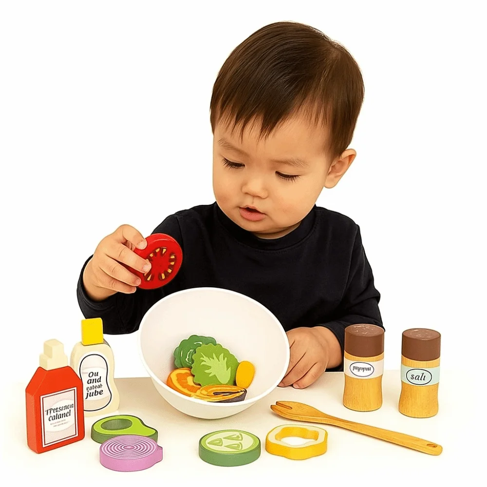 Juego de simulación de madera, juguetes de cocina, comida de imitación, juego de rol, simulación de frutas y verduras, Montessori cognitivo