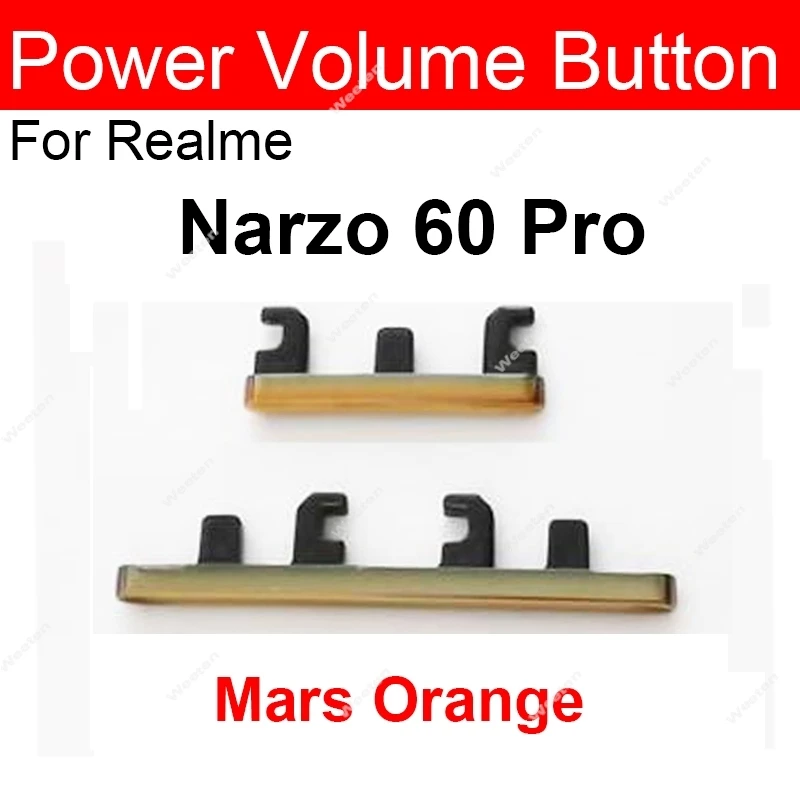 Tombol Volume daya untuk Realme Narzo 60 60x60 Pro N65 Note 50 4G 5G tombol Volume daya bagian pengganti tombol samping atas bawah