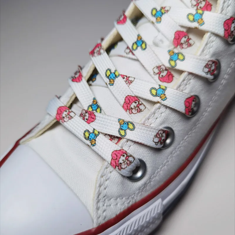 New Sanrio Shoelace Cartoon Hello Kitty My Melody Kuromi Anime Doodle Shoelace Suitable White Shoes Sneakers Printed Accessories