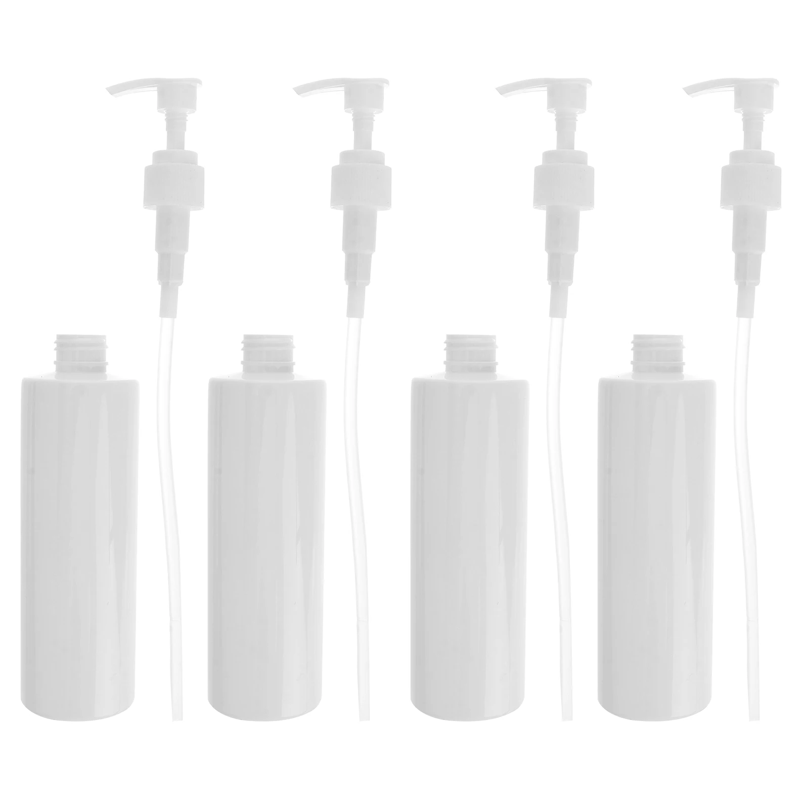 

4pcs Pump Bottles Large Capacity Reusable Plastic Liquid Bottles Shampoo Dispenser Travel Toiletries Squeeze Foaming